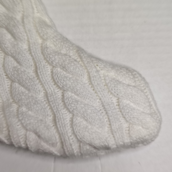 Wondershop at Target Stocking in Cable Knit with Fake Fur Top and Pom Poms - Picture 3 of 16